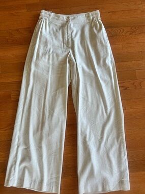 Forever 21 Wide-Leg Cream Trousers